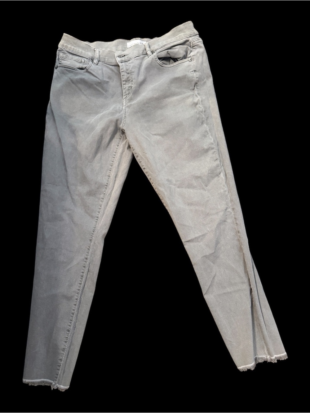 Loft Women's Skinny Crop  Jeans in Light Gray/Green